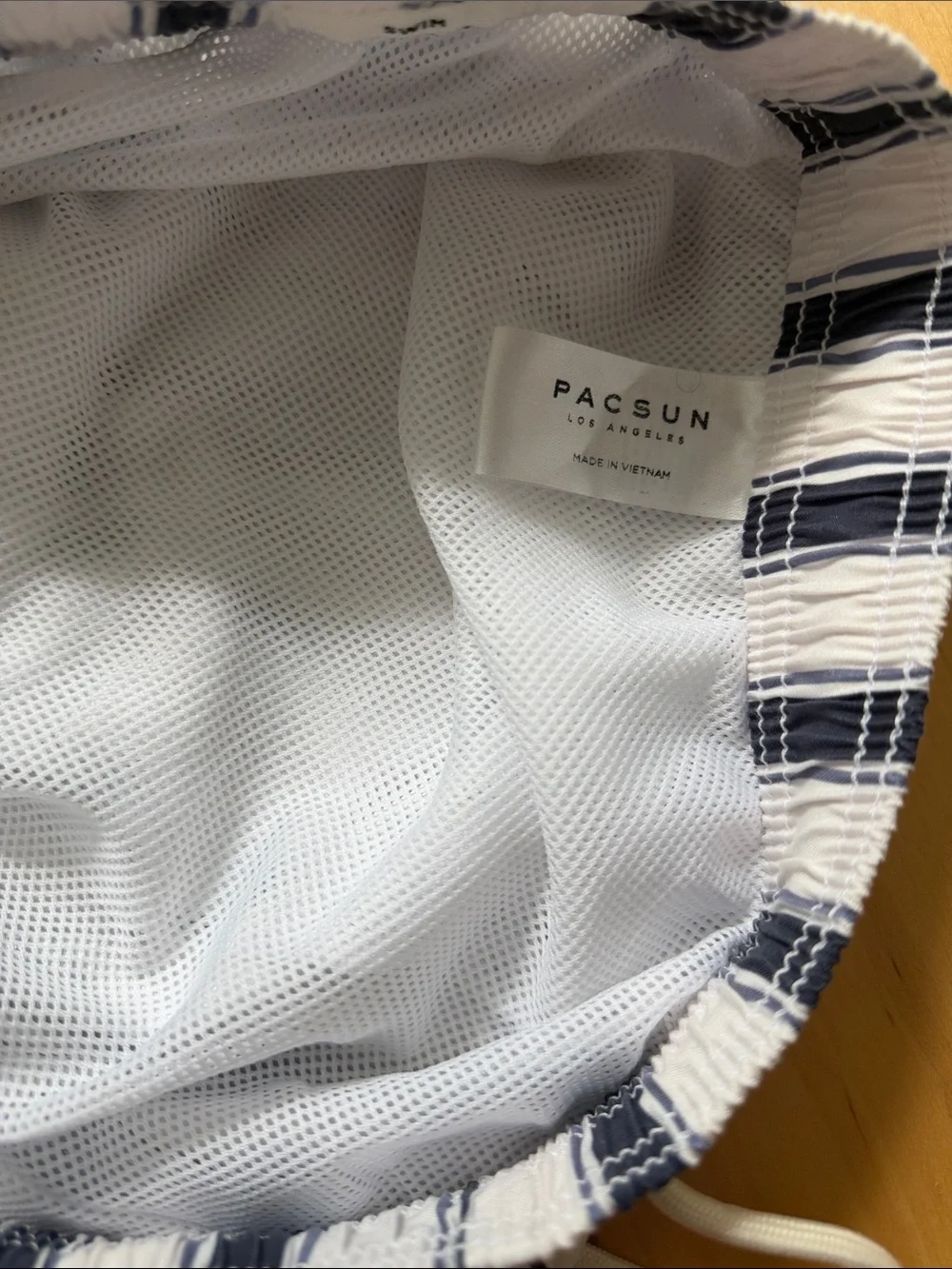 PacSun Men’s Navy & White Vertical Stripe Swim Shorts
